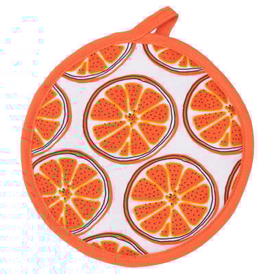 TORVFLY Pot holder, patterned/orange