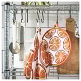 TORVFLY Pot holder, patterned/orange