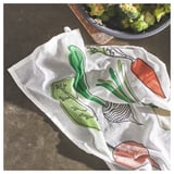 TORVFLY Tea towel, patterned/green, 30x40 cm