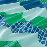 TRÅDFRÄKEN Flat sheet and 2 pillowcase, blue/green, 240x260/50x80 cm