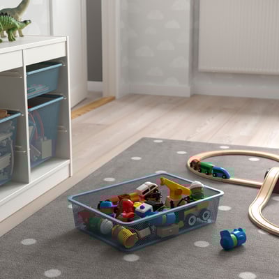 TROFAST Mesh storage box, grey-blue, 42x30x10 cm