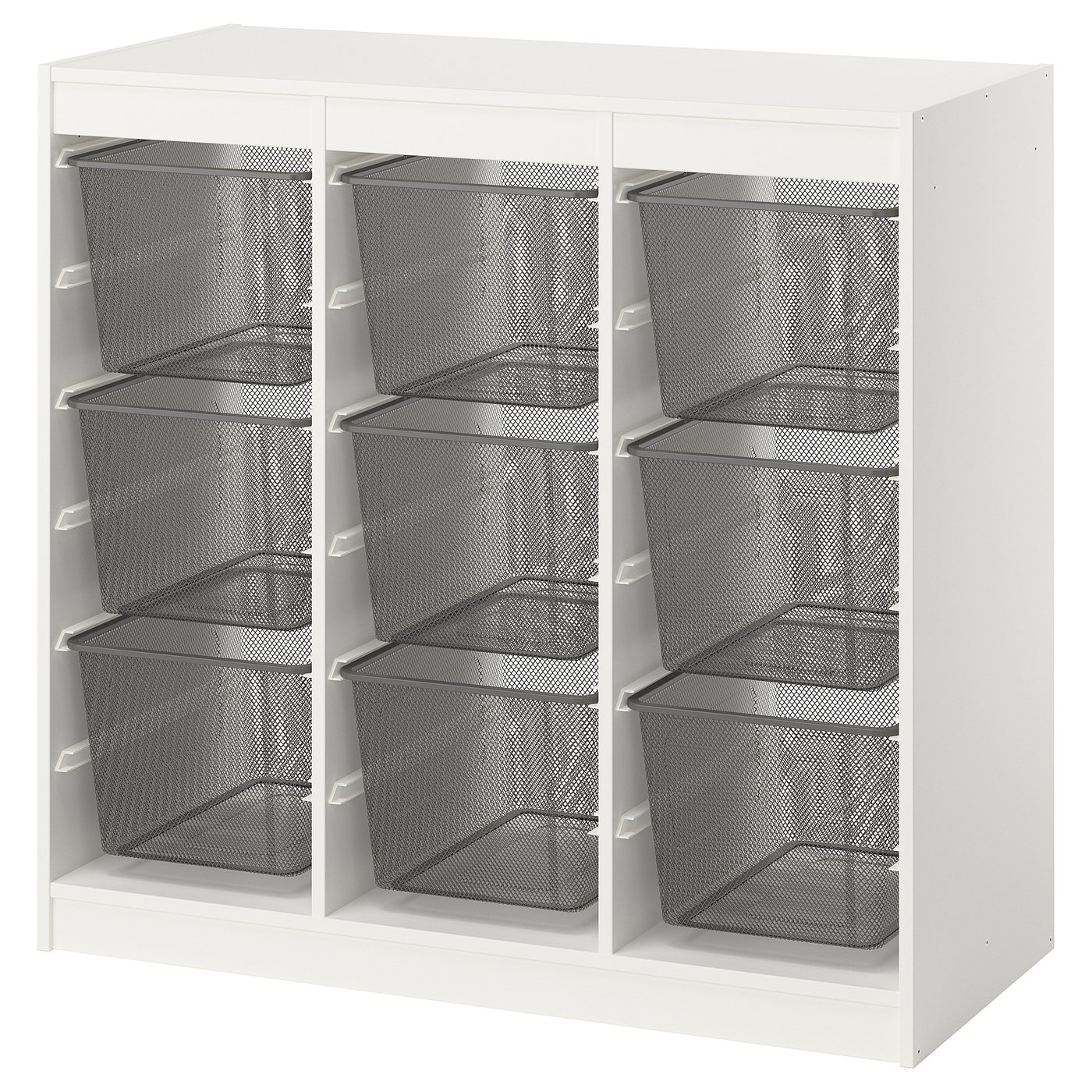 TROFAST Storage combination with boxes, room divider/white dark grey, 99x44x95 cm (39x17 3/8x37 3/8 ")