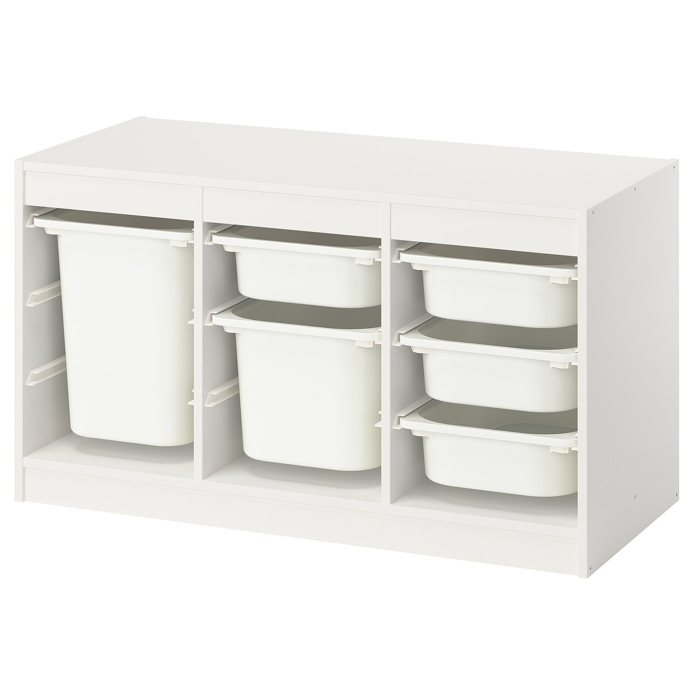 TROFAST Storage combination with boxes, white/white, 99x44x56 cm (39x17 3/8x22 ")