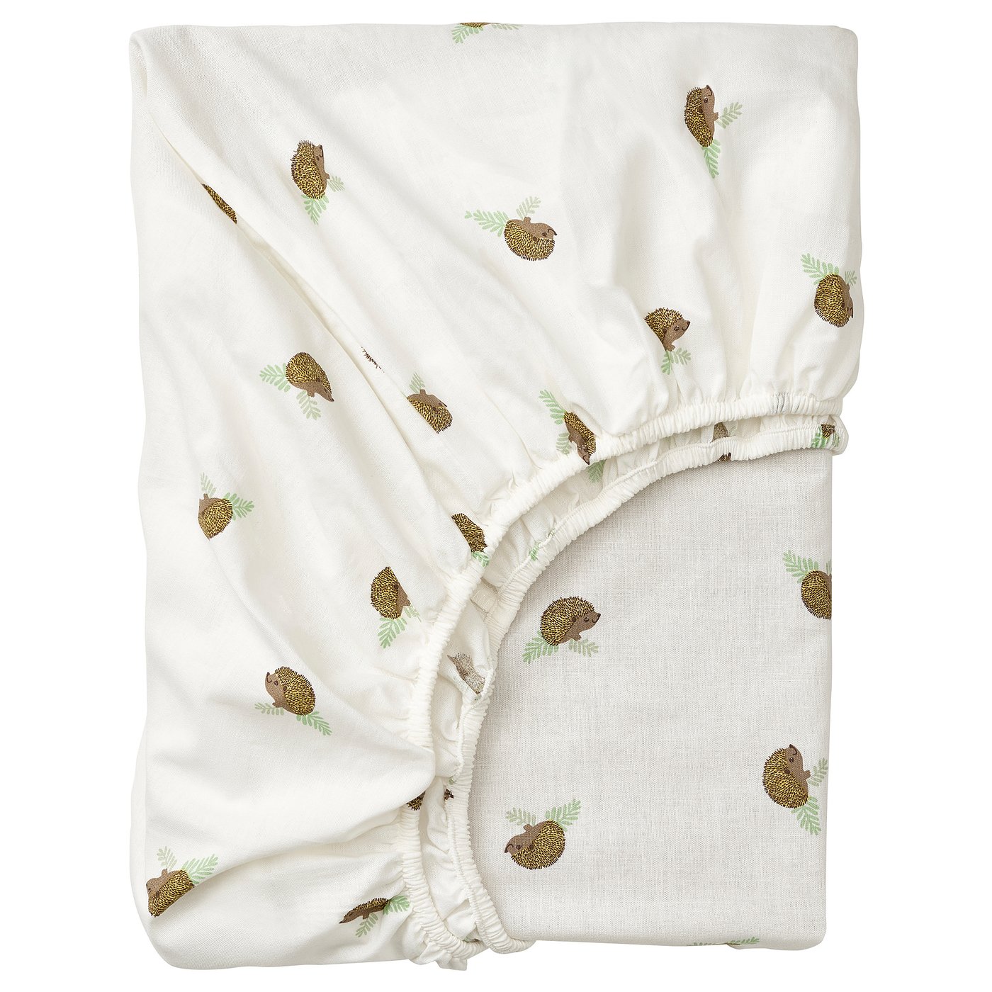 TROLLDOM fitted sheet for cot, hedgehog pattern/white, 60x120 cm (24x47