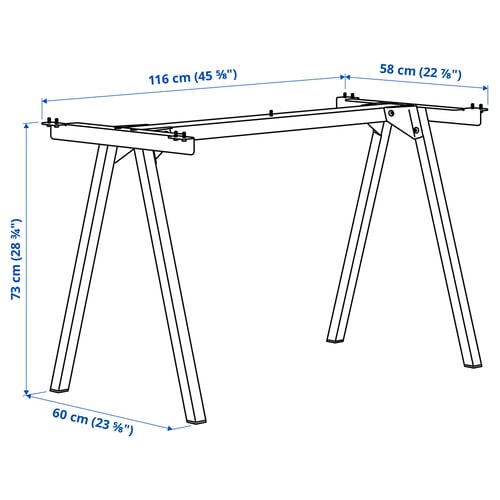 Illustration with measurements for the product: TROTTEN.