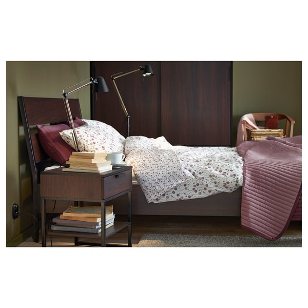 TRYSIL Bedside table, dark brown, black, 45x40 cm IKEA
