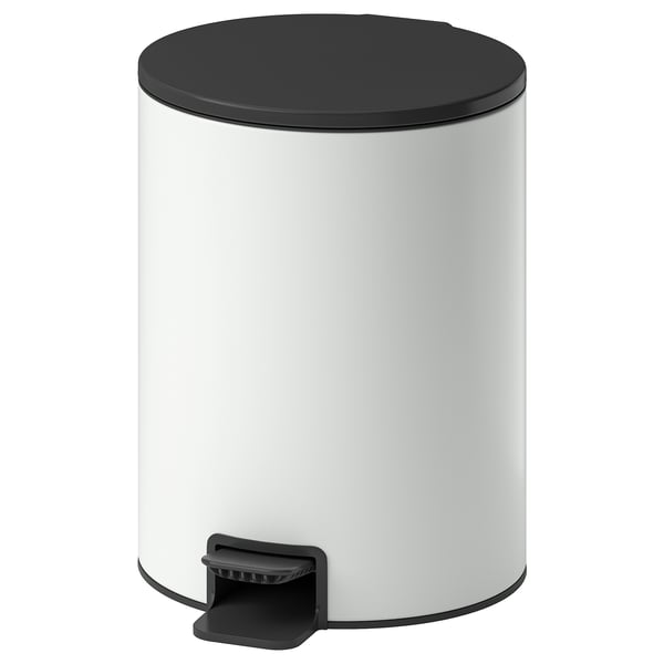 TURRIDNING Pedal bin, white/anthracite, 9 l