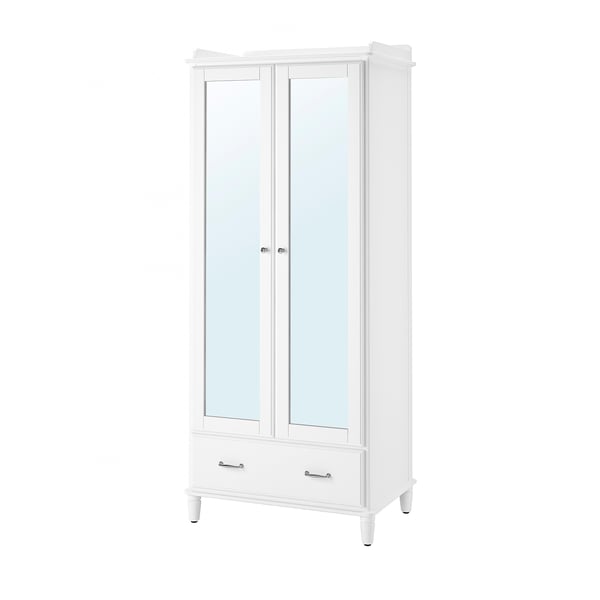 TYSSEDAL Wardrobe, white/mirror glass, 88x58x208 cm