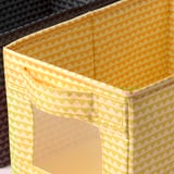 UPPRYMD Box, black yellow/turquoise, 18x27x17 cm
