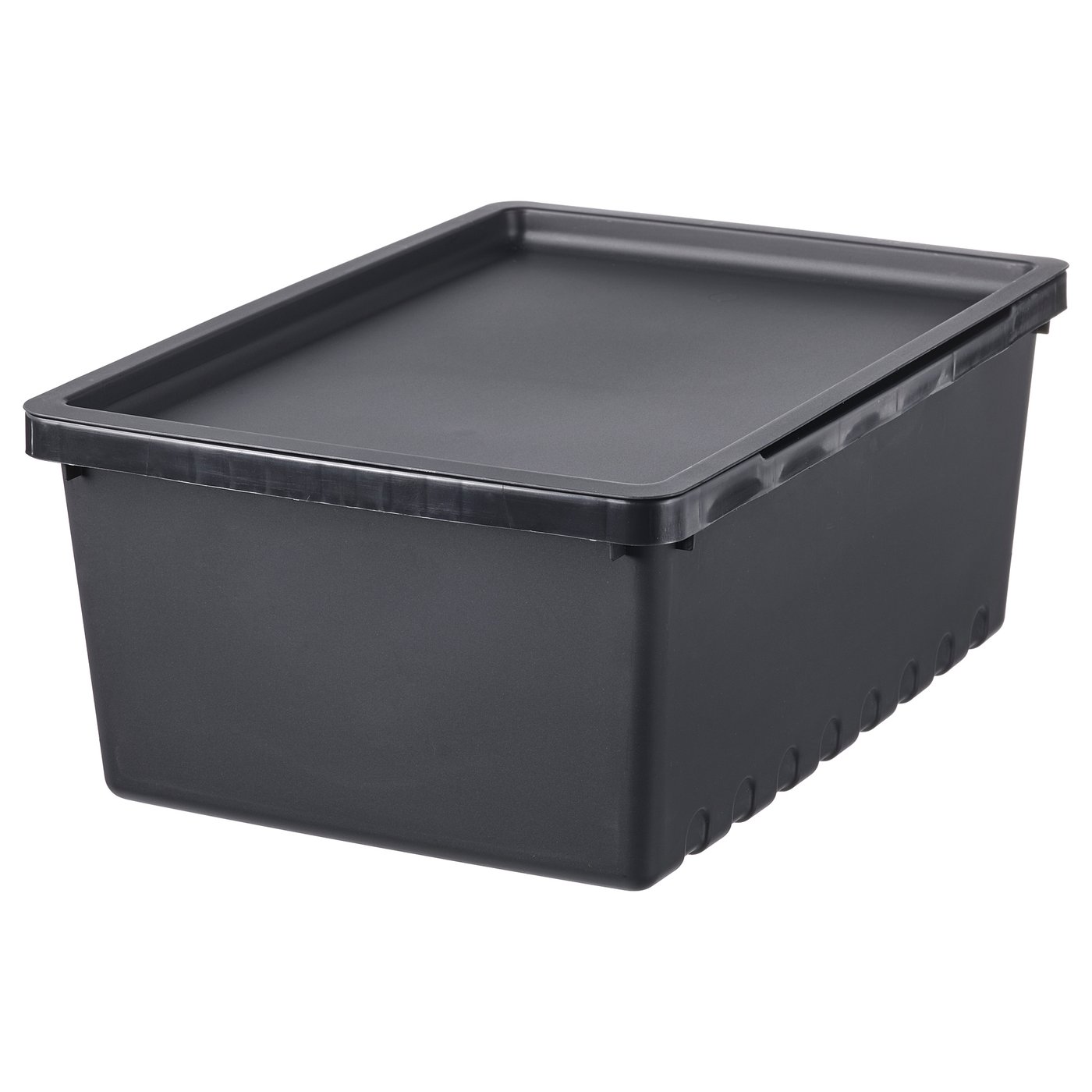 UPPSNOFSAD Storage box with lid, black, 35x25x14 cm/9 l (13 ¾x9 ¾x5 ½ "/2 gallon)