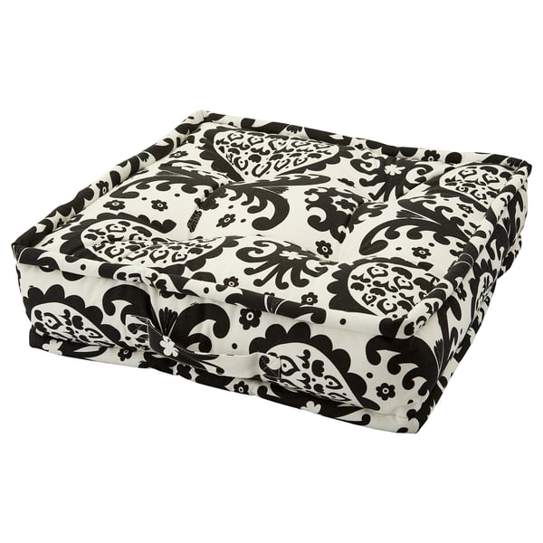 Ursprunglig Floor Cushion White Black Ikea