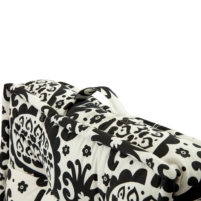URSPRUNGLIG floor cushion, white/black, 45x45x10 cm (18x18x4") IKEA