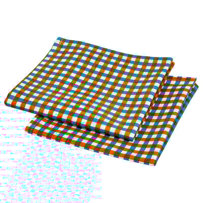 URSPRUNGLIG Napkin, white/blue, 25x25 cm 2 pack