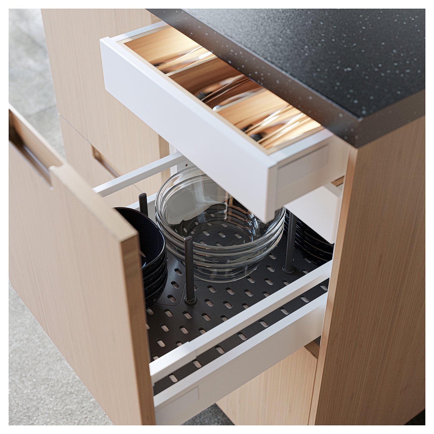 UTRUSTA drawer front, low, white, 40 cm (153/4