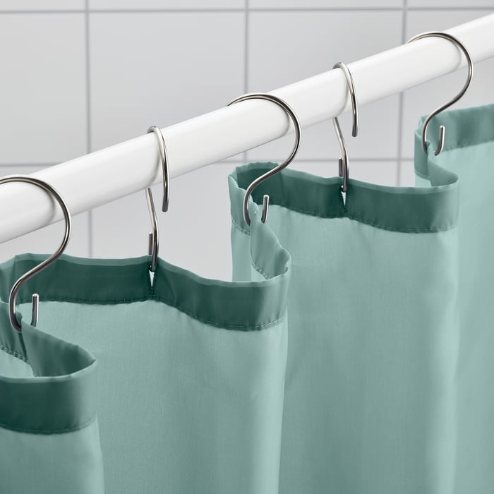 VÄNNEÅN Shower curtain, greyturquoise, 180x200 cm (71x79") IKEA