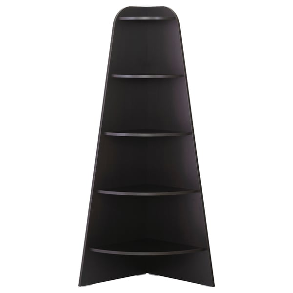 VARBY Corner shelf unit, black-brown, 53x155 cm