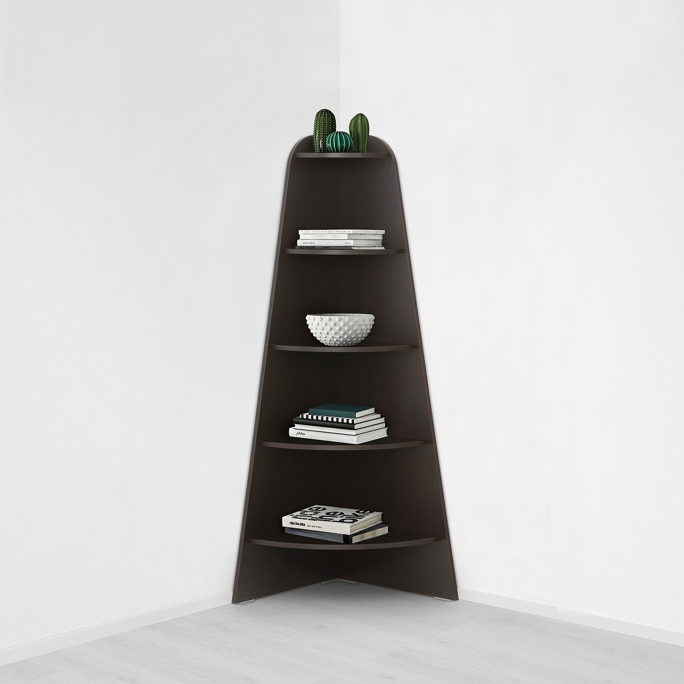 VARBY corner shelf unit, blackbrown, 53x155 cm (207/8x61") IKEA