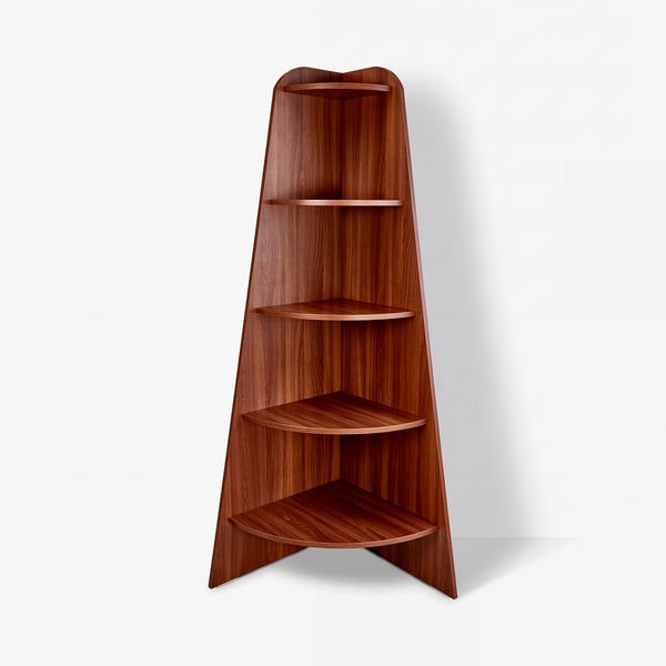 VARBY Corner shelf unit, medium brown, 53x155 cm