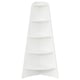 Alt: white 5-tier corner bookshelf for efficient storage.
