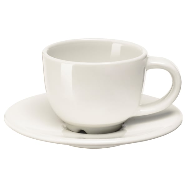 VARDAGEN Espresso cup and saucer, offwhite, 6 cl (2 oz) IKEA