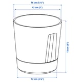 VÅRDTRÄD Self-watering plant pot, in/outdoor transparent/anthracite, 12 cm