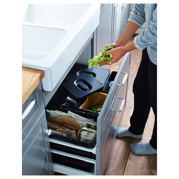 Variera Ventilated Waste Sorting Bin Black Ikea