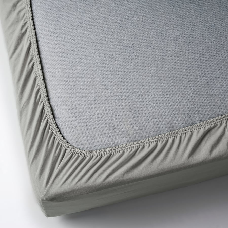 VÅRVIAL fitted sheet, light grey, 160x200 cm (63x79") IKEA