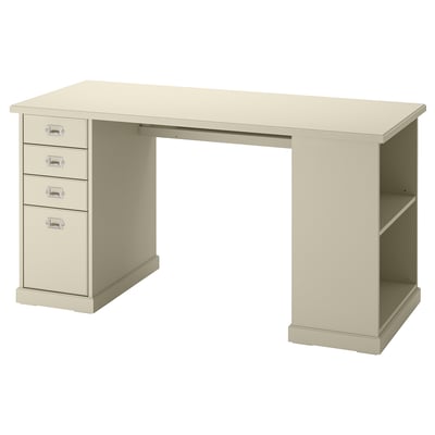 VEBJÖRN Desk, beige, 140x60 cm