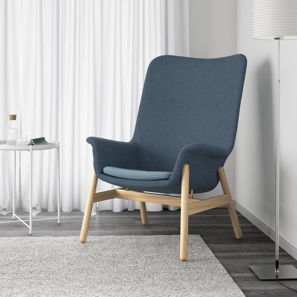 VEDBO Highback armchair Gunnared blue IKEA