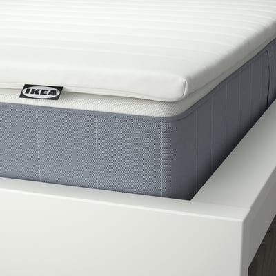 VESTERÖY Mattress and mattress pad, firm light blue/Näsfjället white, 160x200 cm