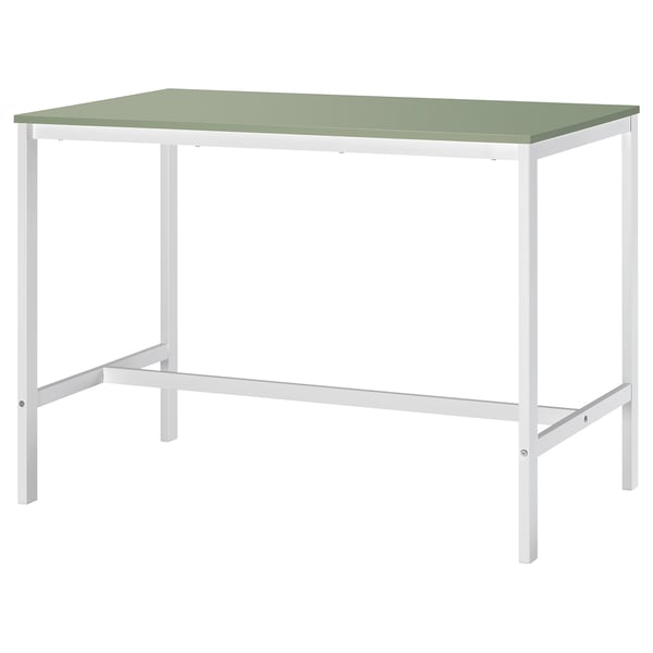 VIHALS Bar table, counter height white/green, 125x74x92 cm