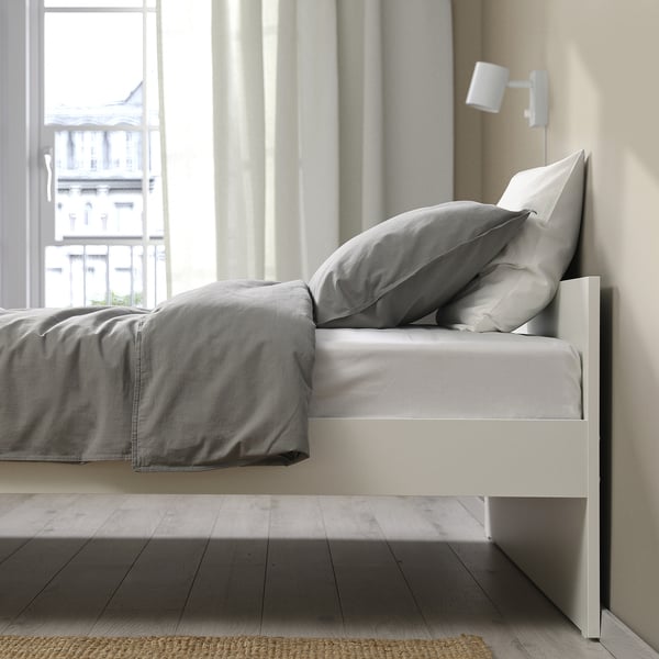VIHALS Bed frame, white/Luröy, 90x200 cm
