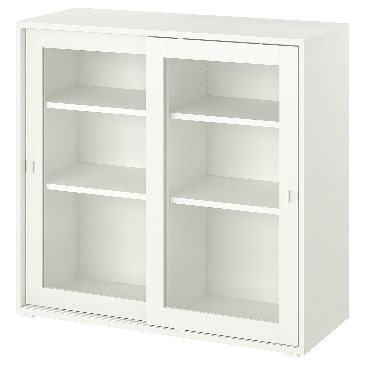 VIHALS Cabinet with sliding glass doors, white, 95x37x90 cm (37 1/2x14 5/8x35 3/8 ")