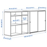 VIHALS Storage combination, white, 190x47x90 cm