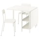 VIHALS / VIHALS Table and 2 chairs, gateleg table white/white, 39/95/151x90 cm