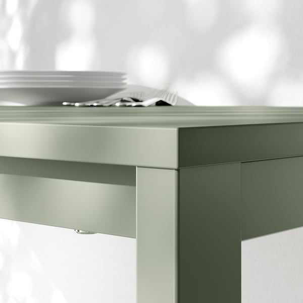 VIHALS / VIHALS Table and 4 chairs, green green/green Tibbleby grey-green, 125x74 cm