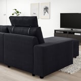 VIMLE 3-seat sofa with chaise longue, with wide armrests with headrest/Saxemara black-blue