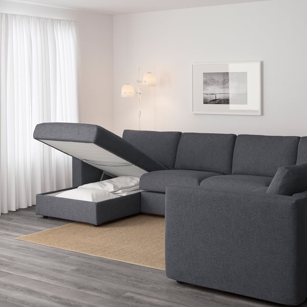 Vimle Corner Sofa 5 Seat With Chaise Longue Gunnared Medium Grey