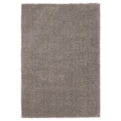 VINDEBÄK Rug, high pile, light beige, 133x195 cm