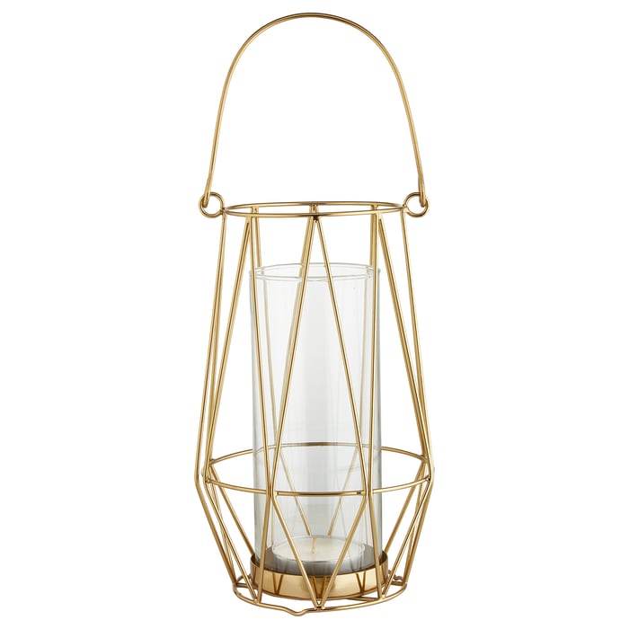 VINDFLÄKT tealight holder, goldcolour, 24 cm (9") IKEA