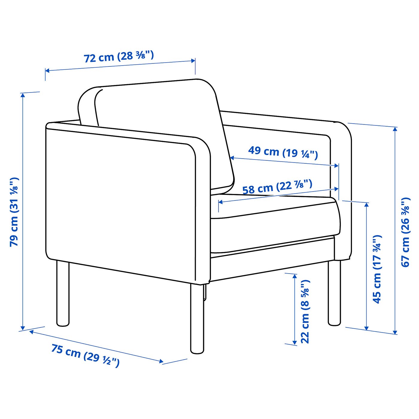 VISKABACKA armchair, Gunnared dark grey - IKEA