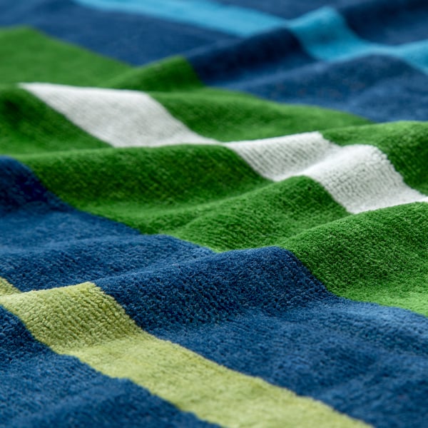 VITHÖJDEN Beach towel, green/multicolour, 90x150 cm