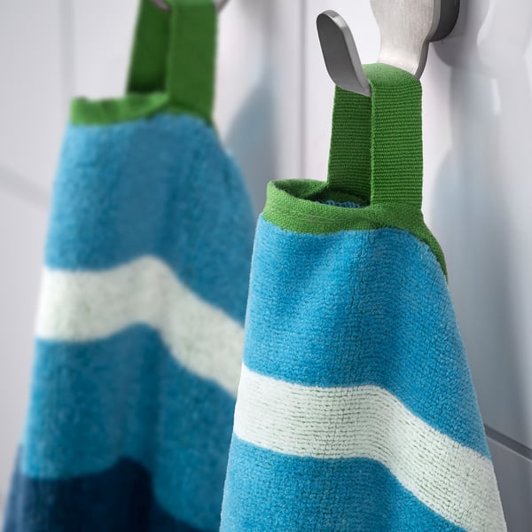 VITHÖJDEN Beach towel, green/multicolour, 90x150 cm