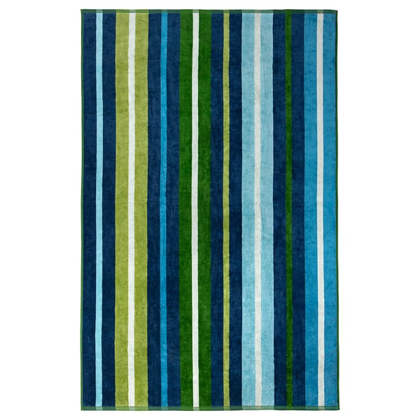 VITHÖJDEN Beach towel, green/multicolour, 90x150 cm