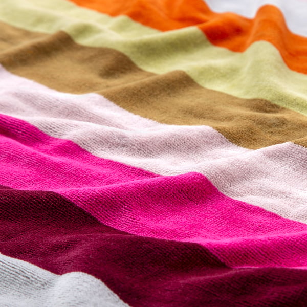 VITHÖJDEN Beach towel, red/multicolour, 90x150 cm