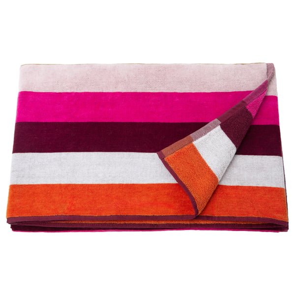 VITHÖJDEN Beach towel, red/multicolour, 90x150 cm