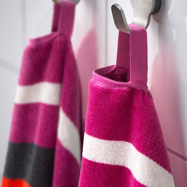 VITHÖJDEN Beach towel, red white/multicolour, 90x150 cm