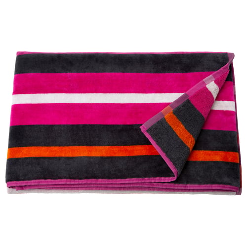 VITHÖJDEN Beach towel, red white/multicolour, 90x150 cm