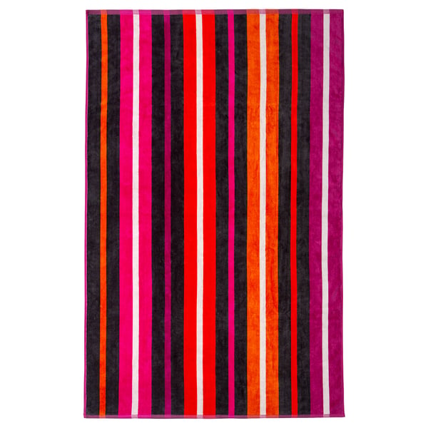 VITHÖJDEN Beach towel, red white/multicolour, 90x150 cm