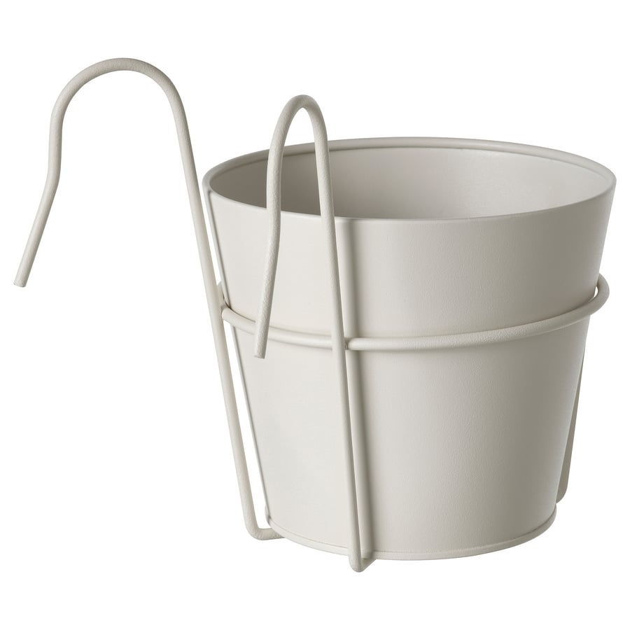 VITLÖK Plant pot with holder, in/outdoor offwhite, 15 cm (6") IKEA
